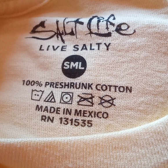 NFS men's Salt Life shirt, yellow sz S M L - Picture 7 of 7